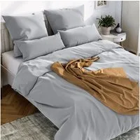 Wolkenfeld Bettwäsche Mako-Satin Baumwollsatin Sommerbettwäsche, Mako-Satin, 2 teilig, 135x200 cm, 155x220, 200x200 & Übergrößen I inkl. Kissenbezüge 80x80