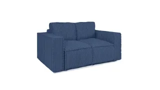 Sofa Designersofa 2-Sitzer VAJANA Stoff Tilia Dunkelblau