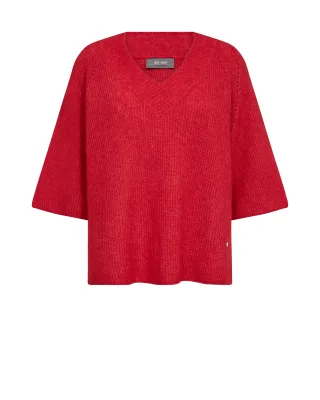 MOS MOSH - MMTaci 3/4 V-Neck Knit chinese red - Gr. - S