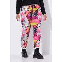 Angel of Style Funktionshose Crinkle-Hose Loose Fit Crincle Animalpatch-Muster