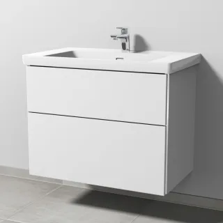 Sanipa 3way Waschtischunterbau zu Villeroy & Boch Subway 3.0 Waschtisch mit 2 Auszügen, Weiß-Soft BR84843
