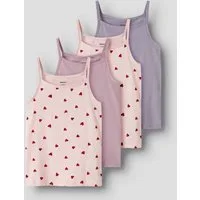 Name It Unterhemd NKFSTRAP für Mädchen mit Stretchkomfort im 4er-Pack (Packung, 4-St) bedruckt, casual, regular fit, Baumwollmischung, Rundhals