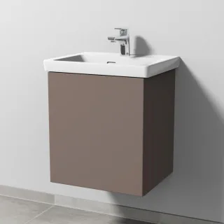 Sanipa 3way Waschtischunterbau zu Villeroy & Boch Subway 3.0 Waschtisch mit 1 Tür, Taupe-Matt SP8451T