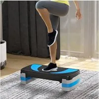 HOMCOM Stepper Steppbrett höhenverstellbar mit 3 Stufen (10/15/20 cm) (Fitness Heimtrainer, 1-tlg., Aerobic-Stepper), für Indoor Outdoor Belastbarkeit bis 150 kg 80 x 31 x 10-20 cm