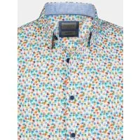 Haupt Kurzarmhemd Modern Fit Kurzarm Baumwoll-Herrenhemd Allover-Muster Multicolor
