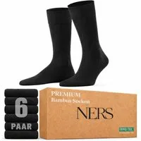 NERS Basicsocken 6 Paar Socken aus Bambus Damen & Herren, ohne Naht, Komfortbund (6-Paar) Premium Bambussocken Atmungsaktiv, & Weich, Geschenkbox