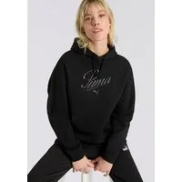 PUMA Kapuzensweatshirt ESS SCRIPT COMFORT HOODIE FL mit Kängurutasche, mit Print-Applikation, mit Rundhalsausschnitt