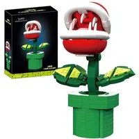 Athlix Klemmbausteine Mario Bausteine Piranha-Pflanze, Flamme, Stern Spielbausteine, 538 Teile, ikonisches Game Design, fördert Kreativität
