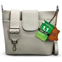 Adel Bags Schultertasche SARA Umhängetasche für Damen, Schultertasche aus Echtleder (Test SEHR GUT, Note 1.1), 20 Farboptionen, Hergestellt in Italien, mit 2 Riemen