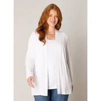 Base Level Curvy Strickjacke offen, ohne Verschluss