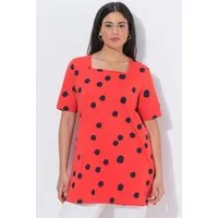 Ulla Popken T-Shirt Longshirt Punkte A-Linie Carré-Ausschnitt