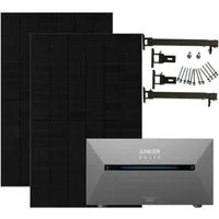 Anker Balkonkraftwerk Solix 910W Photovoltaikanlage Komplettset mit Solarbank E1600 2 Pro, 800 W, Monokristallin, (Set, 2 Solarmodule mit Anker solarbank 2 Pro Ohne Halterung/mit Halterung), Wifi, Bluetooth, IP65, Plug und Play