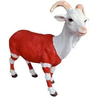 colourliving Tierfigur Gartenfigur Ziegenbock »Bruce«, kleine Deko-Ziege (1 St), 2 Farben zur Auswahl: Braun, Rot-Weiß