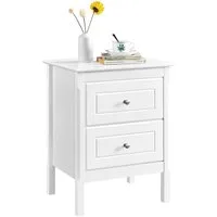 Yaheetech Nachttisch 48 × 40 × 61 cm (1-St), Beistelltisch mit 2 Schubladen für Schlafzimmer/Wohnzimmer