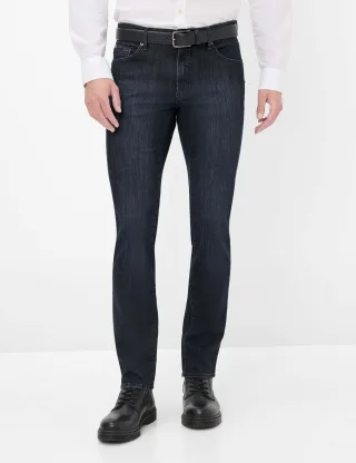 Brax Herren Five-Pocket-Hose Style CHUCK RAW USED, denim dunkelblau, Gr. 40/38