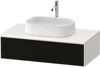 Duravit Zencha Konsolenwaschtischunterbau wandhängend Schwarz Linienstruktur & Weiß n/a & Supermatt  ZE4811063840000