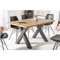 riess-ambiente Esstisch MONTREAL 140cm natur/schwarz - Eichenholz-Design, X-Gestell (Einzelartikel, 1-St), Industrial Design fürs Esszimmer – ideal für bis zu 6 Personen