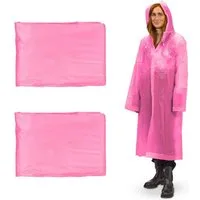 relaxdays Regenponcho Regenmantel im 2er Set (2-St) Pink