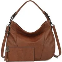 TAN.TOMI Handtasche 2-Tlg Damen Shopper - Set Vegan Handtasche Schultertasche, Mit abnehmbarem Schultergurt für Einkauf Büro Reise Schule