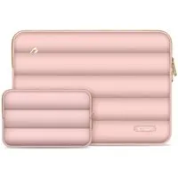 TECH PROTECT Laptoptasche Puffy (2-teiliges Set, Tasche + Zubehörtasche), Laptophülle mit Zubehörtasche und Plüschfutter