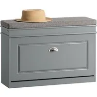 SoBuy Schuhkipper FSR82, Schuhregal schmal, Sitzbank mit Stauraum, Flur, Schlafzimmer, Schuhschrank schmal, Schuhbank mit Sitzkissen, mit Klappe
