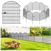 BlingBin Gartenzaun Metall Beetzaun, 5 Paneele H 112x68 cm, Gesamtlänge 3,5 m, (5er Set, 5-St., Zaunelement: ca. 68 × 78 cm Steckpfosten: ca. 98 cm Länge), Beeteinfassung zum Einstecken, Schutzzaun für Blumenbeet & Hunde
