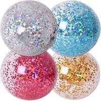 TE-Trend Spielball 4 Stück Glitter Luftballon 85cm wiederverwendbare Ballons (4-St., aufblasbar), mit Glitzerschnipsel