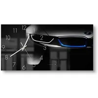 DEQORI Wanduhr 'BMW i8 Frontalaufnahme' (Glas Glasuhr modern Wand Uhr Design Küchenuhr)