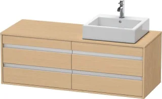 Duravit Ketho Konsolenwaschtischunterbau wandhängend Natur Eiche Matt 1400x550x496 mm - KT6657R3030 KT6657R3030