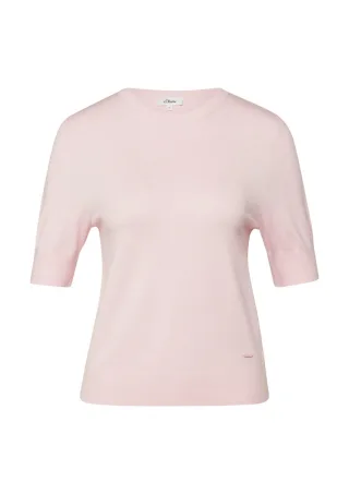 s.Oliver Red Label - Weicher Kurzarm-Strickpullover pink - Gr. - 42