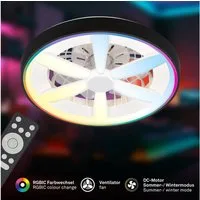 Briloner Leuchten Deckenleuchte LED Deckenventilator mit Licht Sommer/Winter Leiser Motor Dimmbar, LED fest integriert, CCT Farbtemperatursteuerung - Warm-/Neutral-/Kaltweiß, 48 x 15 cm (DxH), Schlafzimmer, Wohnzimmer, Esszimmer, Flur, Küche