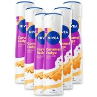 Nivea Deo-Spray Deo Caramel Fudge 6x150ml 72‑h‑Anti-Transpirant‑Schutz Limited Edition, Set, 6-tlg., Warmer Duft nach cremigem, gesalzenem Karamell-Fudge