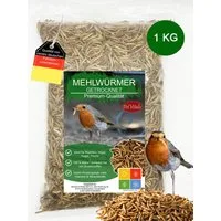 PetVitalis Getrocknete Mehlwürmer – Einzelfuttermittel als Vogelfutter-Ergänzung, Ergänzungsfutter für: Meerschweinchen, Schildkröten, Wildvögel, Reptilien, Fische, Eichhörnchen, Igel, Nager