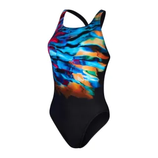 Speedo - "Placement Digital" Badeanzug für Damen (Schwarz/Bunt)