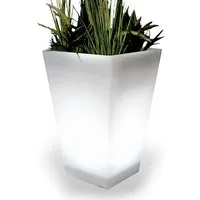 Arnusa Pflanzkübel LED beleuchtet Blumenkübel 69,5 x 45 cm RGB Akku kabellos verwendbar (PL409S), Gartenleuchte moderner Blumentopf mit Netzstecker