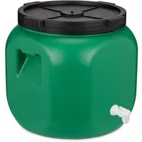 Garronda Regentonne Weithalsfass 40 Liter mit Hahn Plastikbehälter mit Deckel GD-0142, 40 l, (1-tlg), BPA-Frei