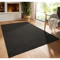 TaraCarpet Teppich TaraCarpet Homestyle 399 Vintage, rechteckig, Höhe: 10 mm, Vintage hoch-tief weich waschbar anthrazit 50x80