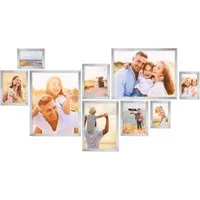 PHOTOLINI Bilderrahmen 9er Set No.3 Poster-Rahmen in verschiedenen Formaten für Einzelbilder, für 9 Bilder (9er Set No.3), MDF Holz, Acrylglas & Zubehör, Formate 10x15 bis 30x40 cm
