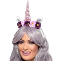 Leg Avenue Kostüm Fairy Einhorn - Fasching Karnevalskostüm, Bezaubernder Haarschmuck mit Horn, Ohren und Rosen