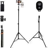 TronicXL Handy-Halterung Handystativ groß mit Fernbedienung Bluetooth Smartphone Stativ Halter, (für Samsung Galaxy, 1-tlg., für apple iPhone Xiaomi, 210cm Halterung Ständer 2m Auslöser)