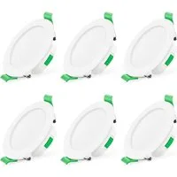 ALUSSO LED Einbaustrahler 6er-Set, 7W Decken Leuchte, 68mm Flach Strahler Dimmbar Spot, Helligkeit von 10 % bis 100 %, Rund, Weiß