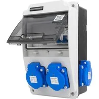 Doktorvolt Wandverteiler XS 16A 2x230V IP44 Stromverteiler LS-schalter Komplett Steckdosenverteiler