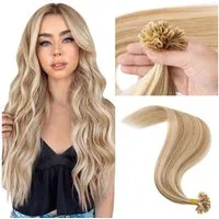 LuxusKollektion Echthaar-Extension Extensions Echthaar Bondings Keratin 55 cm-50g 12P613 Goldbraun&blond