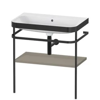 Duravit Happy D.2 Plus c-bonded Set mit Metallkonsole Stein Grau Seidenmatt 775x490x850 mm - HP4737N HP4737N9292