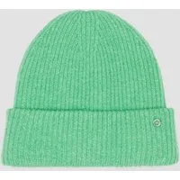 s.Oliver Strickmütze Mütze Beanie mit Umschlag und Logo-Detail