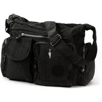 BAG STREET Schultertasche Bag Street Damenhandtasche Schultertasche (Schultertasche), Damen, Jugend Schultertasche Nylon, schwarz ca. 32cm x ca. 20cm