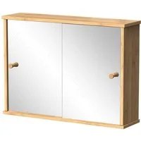 Vicco Badezimmerspiegelschrank Mireo, Bambus, 55 x 40 cm mit 2 Schiebetüren (1-St)