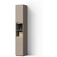 Livinity® Hochschrank Timavo, Greige/Grau, 30 x 180 cm mit Türen, und offenen Fächern (1-St)