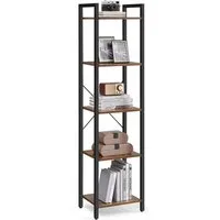 VASAGLE Bücherregal Standregal, Lagerregal, 5 Ebenen, Bücherregal, Stahlrahmen, Büroregal