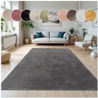 Paco Home Fellteppich Kunstfell Soft 380, rechteckig, Höhe: 14 mm, Langflor, Kuschelteppich - besonders weich, Uni-Farben
